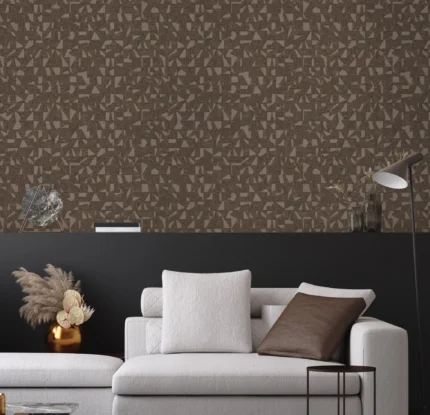 Brown Embossed Wallpaper – Asymmetrical Design (1512-4)