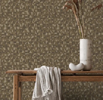 Brown Embossed Wallpaper – Asymmetrical Glam (1512-5)