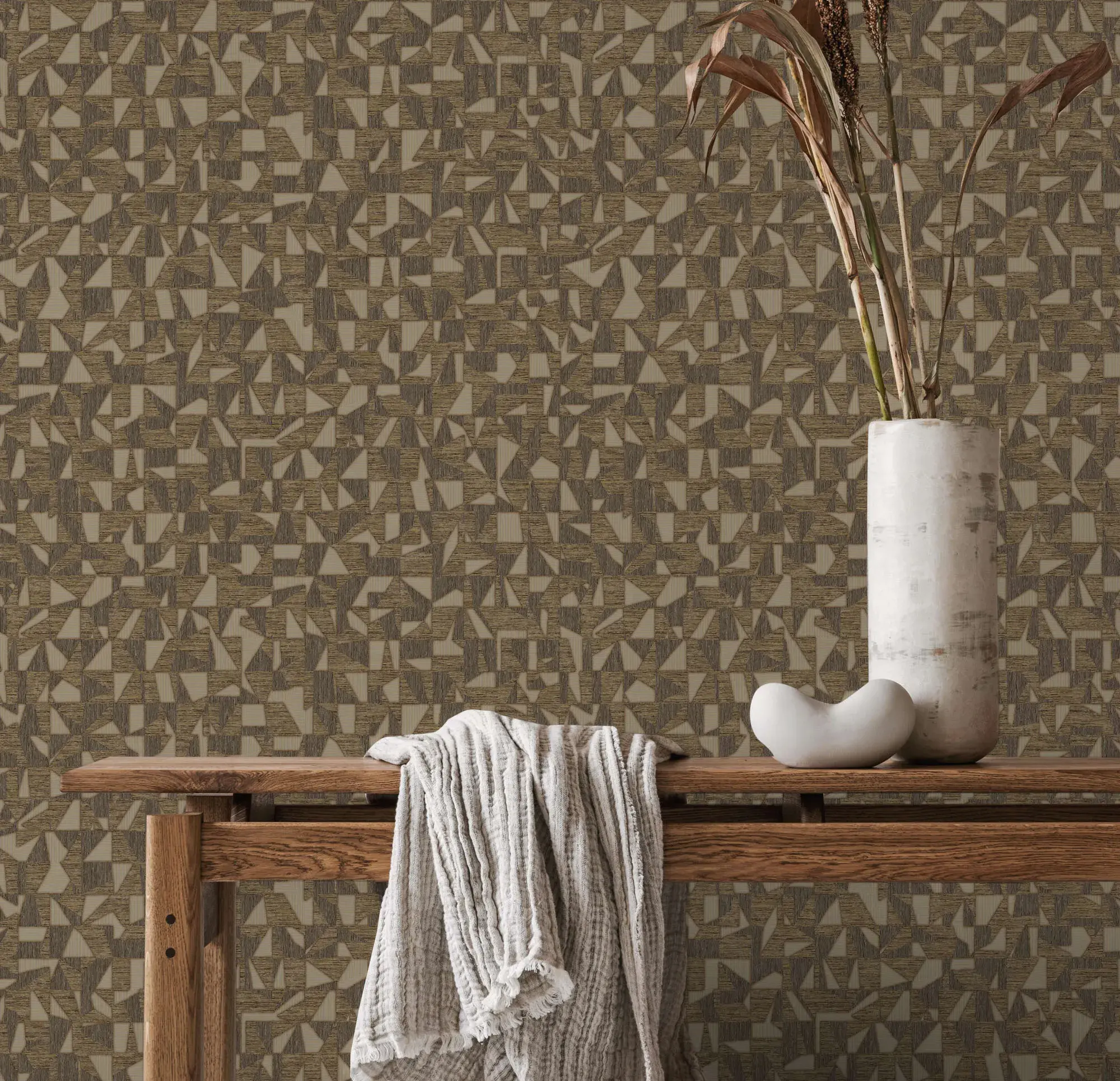 Brown Embossed Wallpaper – Asymmetrical Glam (1512-5) Brown Embossed Wallpaper – Asymmetrical Glam (1512-5)
