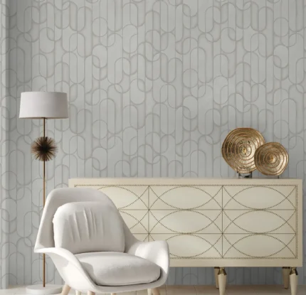 Gray Embossed Wallpaper – Velvet Flocked (1514-3)