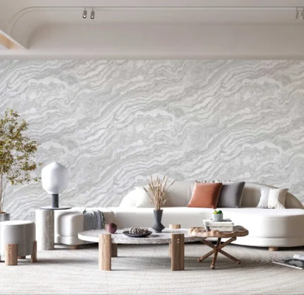 White Embossed Wallpaper – Marbled Texturing (23102-1)