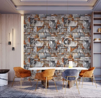 Gray Embossed Wallpaper – Industrial Sophistication (23106-4)