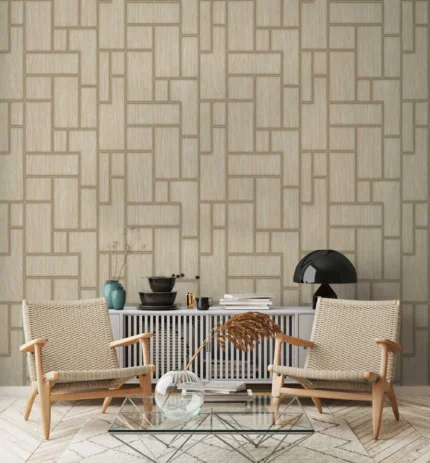 Beige Embossed Wallpaper – Farmhouse Warmth (23108-3)