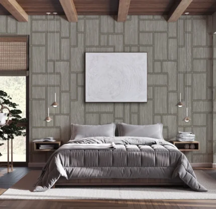 Gray Embossed Wallpaper – Farmhouse Lodge (23108-4)