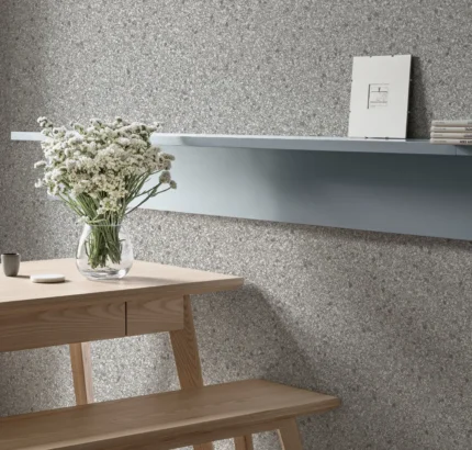 Gray Embossed Wallpaper – Sandstone Texture (23110-1)