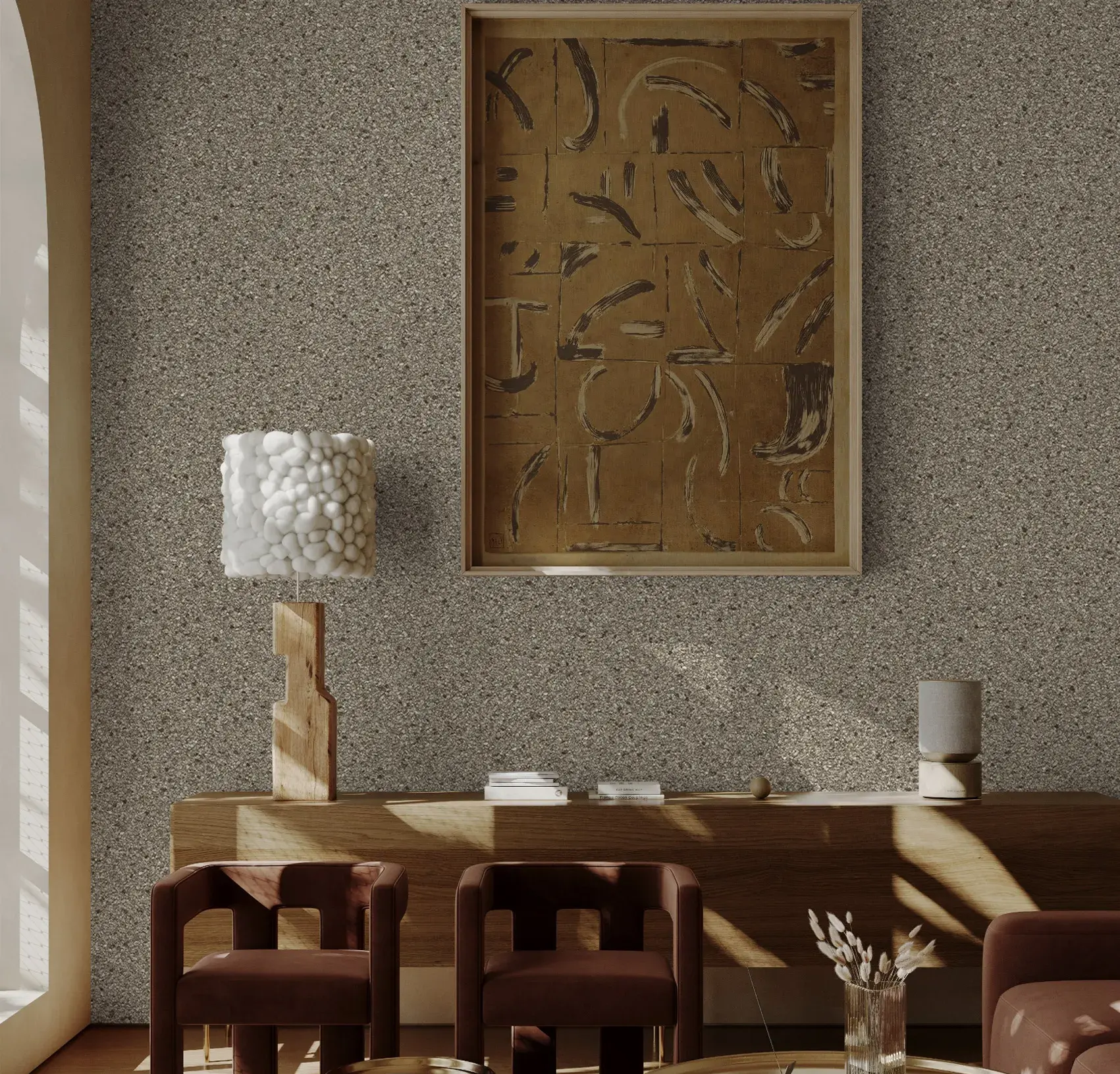 Gray Embossed Wallpaper – Sandstone Texture (23110-3) Gray Embossed Wallpaper – Sandstone Texture (23110-3)