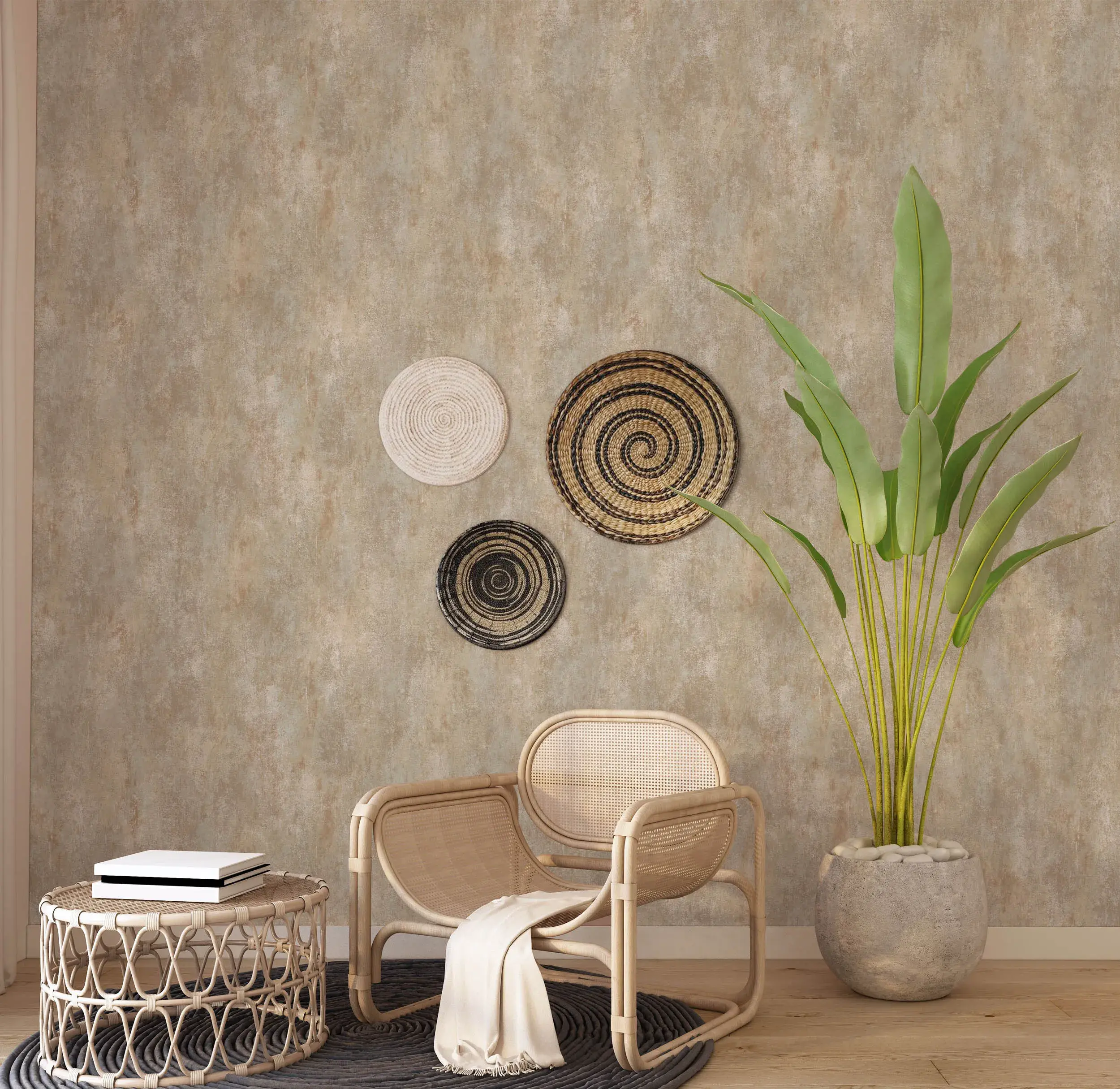 Beige Embossed Wallpaper – Worn Rustic (23111-5) Beige Embossed Wallpaper – Worn Rustic (23111-5)