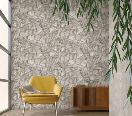 Beige Embossed Wallpaper – Bohemian Warmth (23114-1)