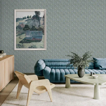 Blue Embossed Wallpaper – Victorian Richness (23201-6)