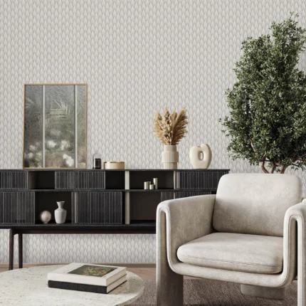 Gray Embossed Wallpaper – 3D Textured (23202-2)