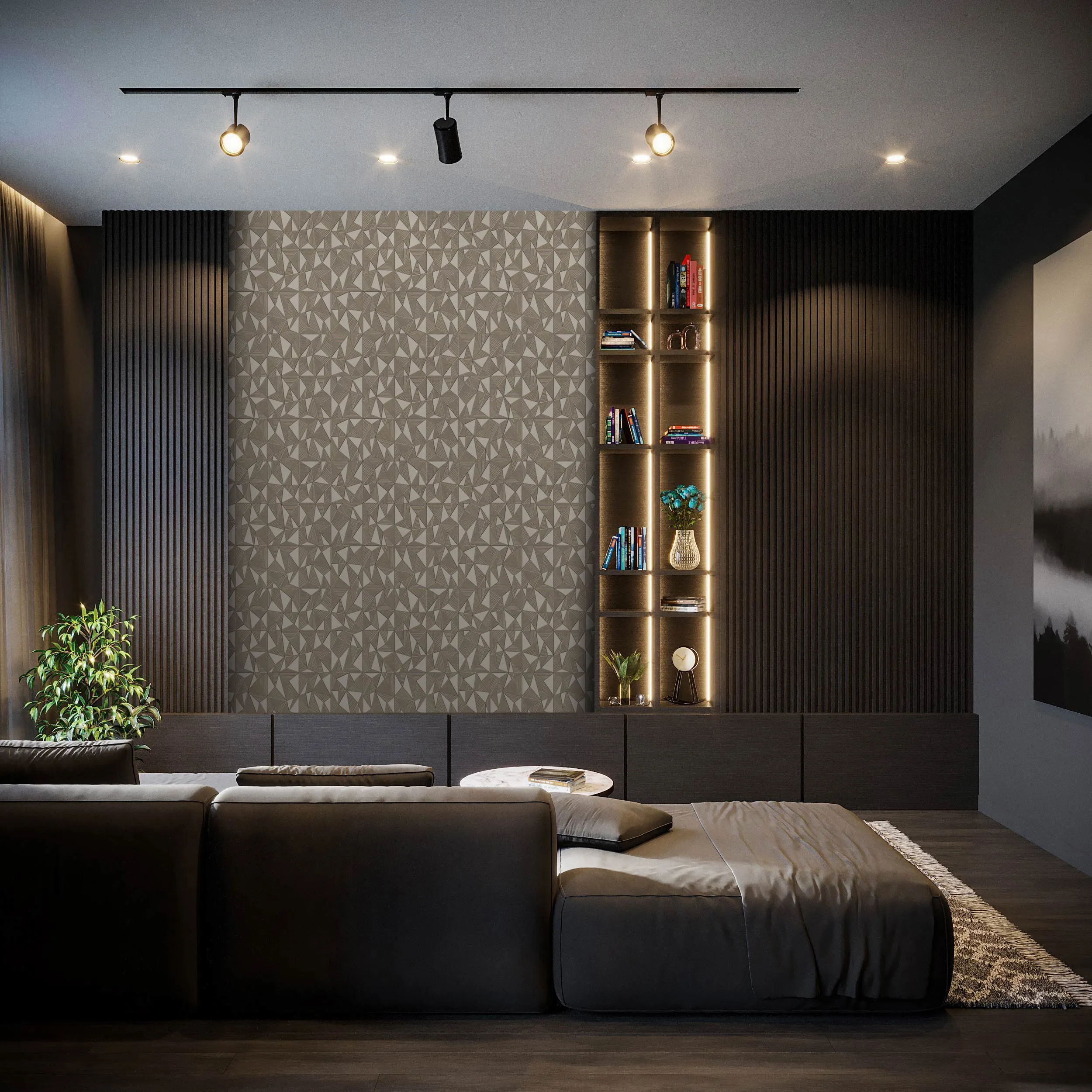 Gray Embossed Wallpaper – 3D Detailing (23204-4)