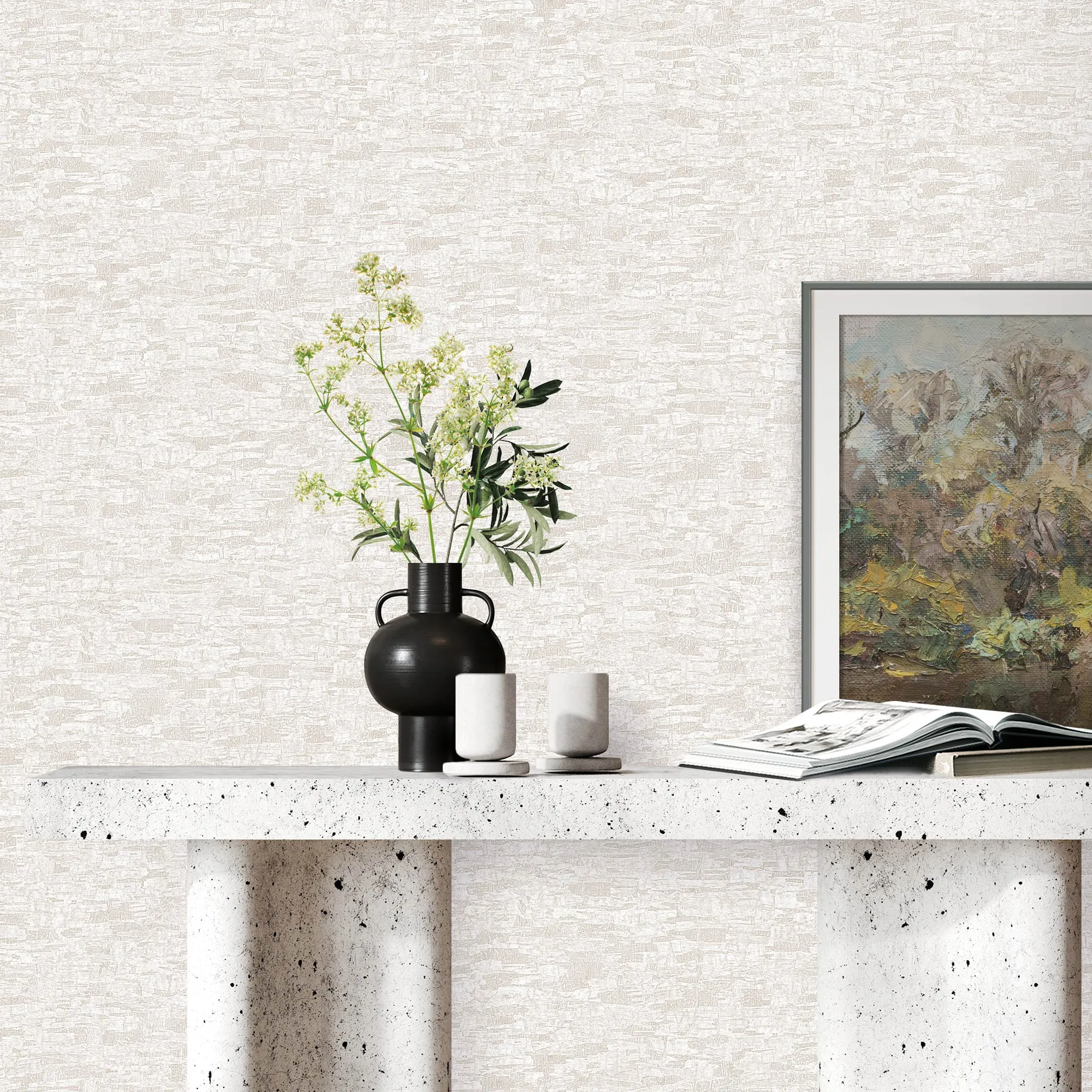 Beige Embossed Wallpaper – Organic Elegance (23210-1) Beige Embossed Wallpaper – Organic Elegance (23210-1)