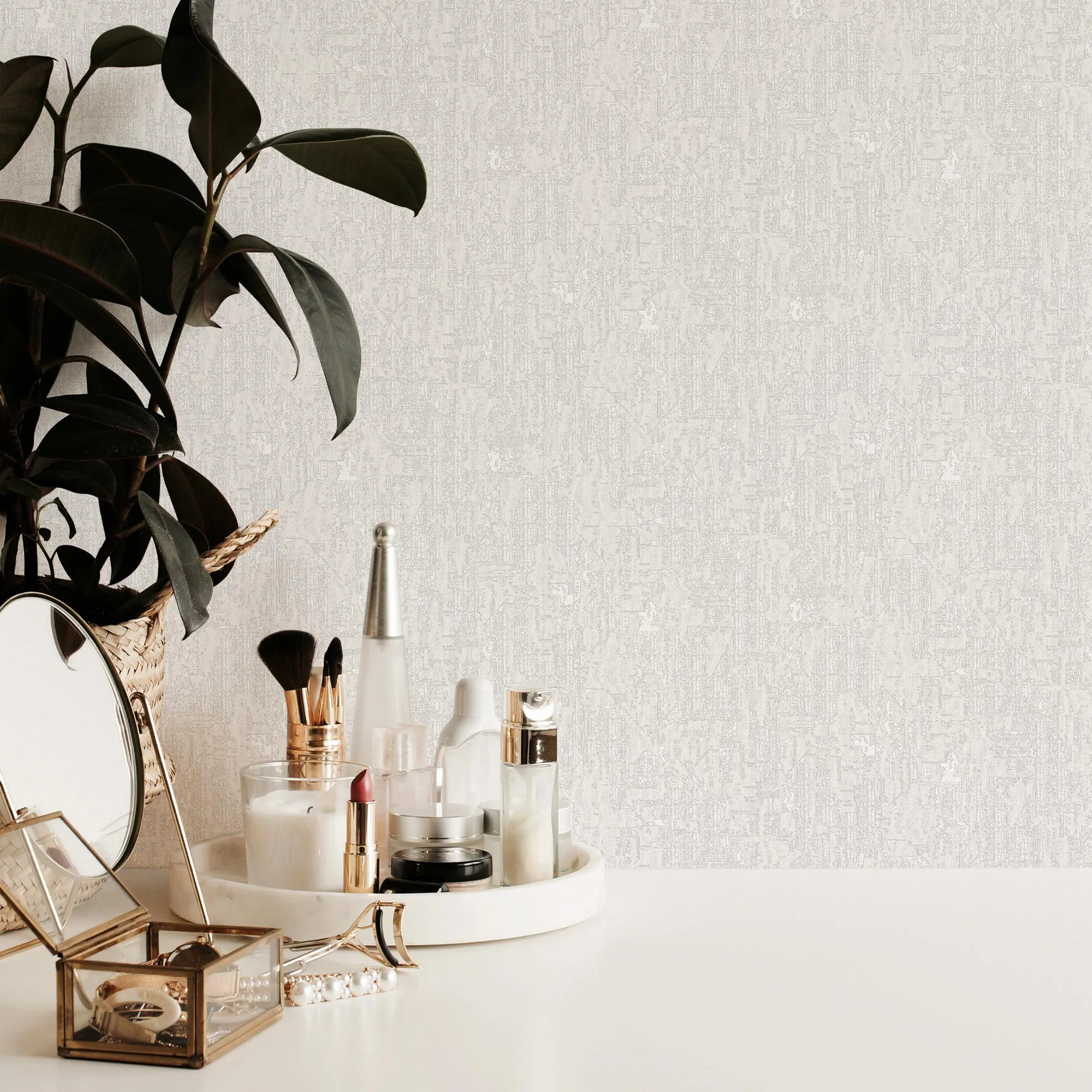 White Embossed Wallpaper – Light Reflection (23212-1) White Embossed Wallpaper – Light Reflection (23212-1)