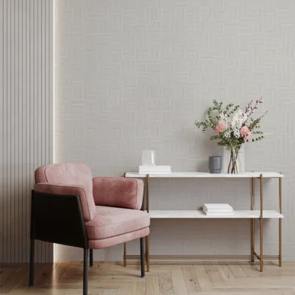 White Embossed Wallpaper – Textured Simplicity (23213-3)